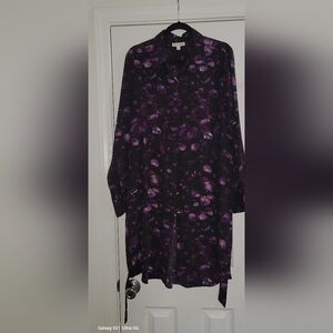 Prologue Purple and Black Long Sleeve Dress